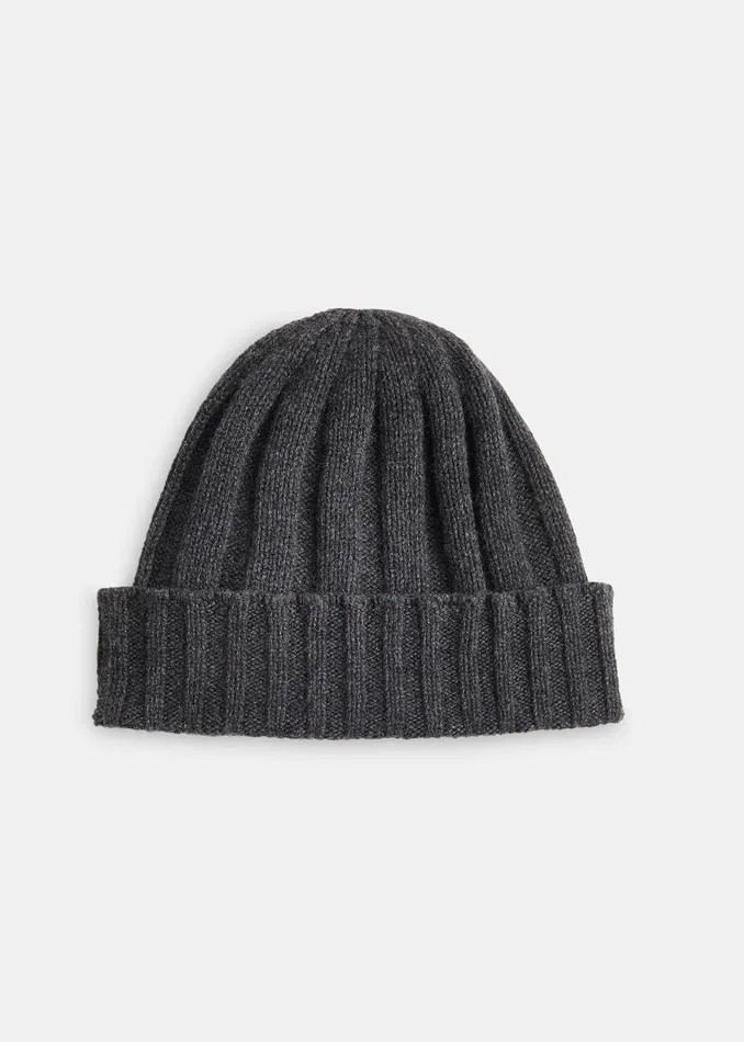 Women Hats Gloves and Scarves Whistles Dark Grey Cashmere Wool Blend Hat