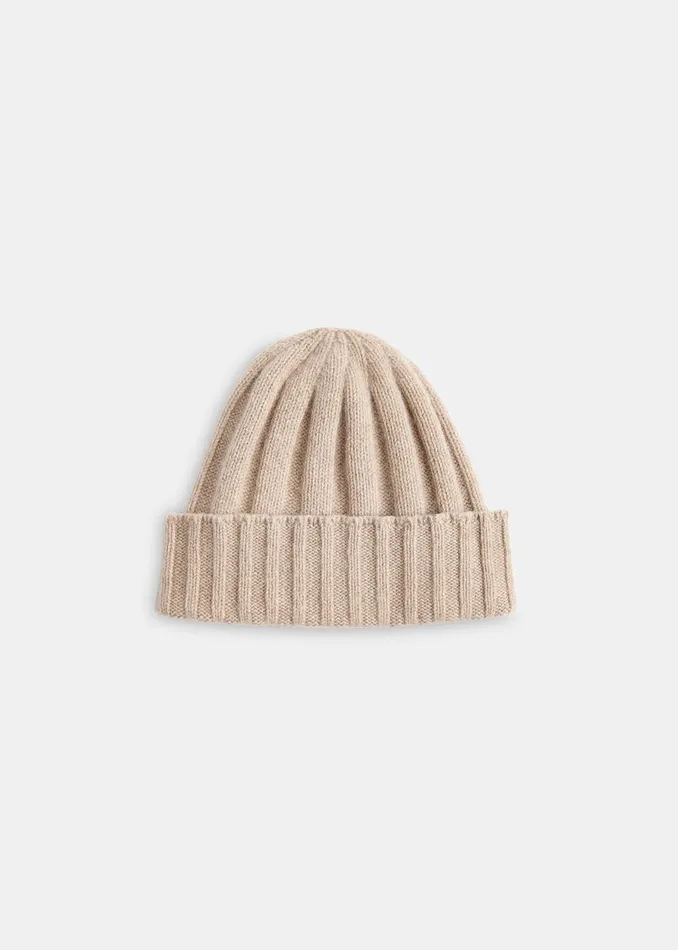 Women Hats Gloves and Scarves Whistles Taupe Cashmere Wool Blend Hat