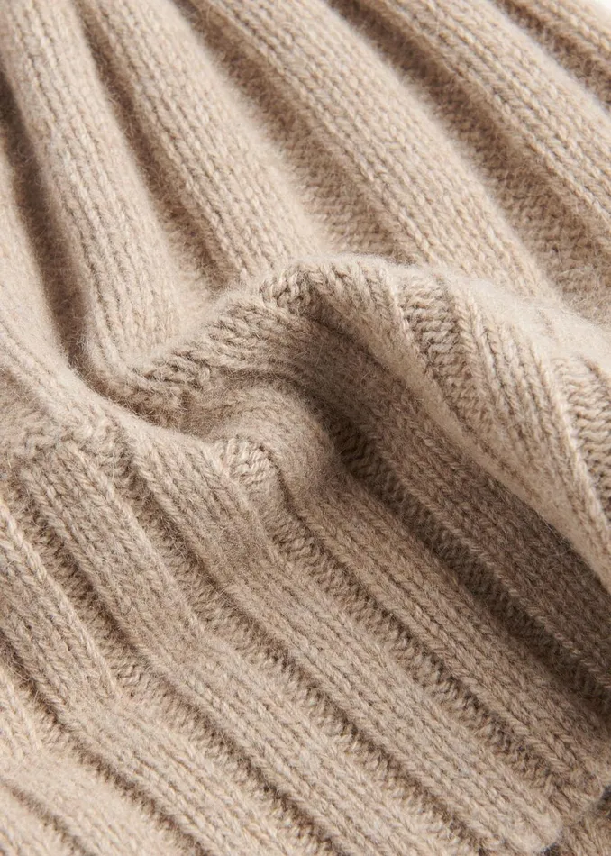 Women Hats Gloves and Scarves Whistles Taupe Cashmere Wool Blend Hat