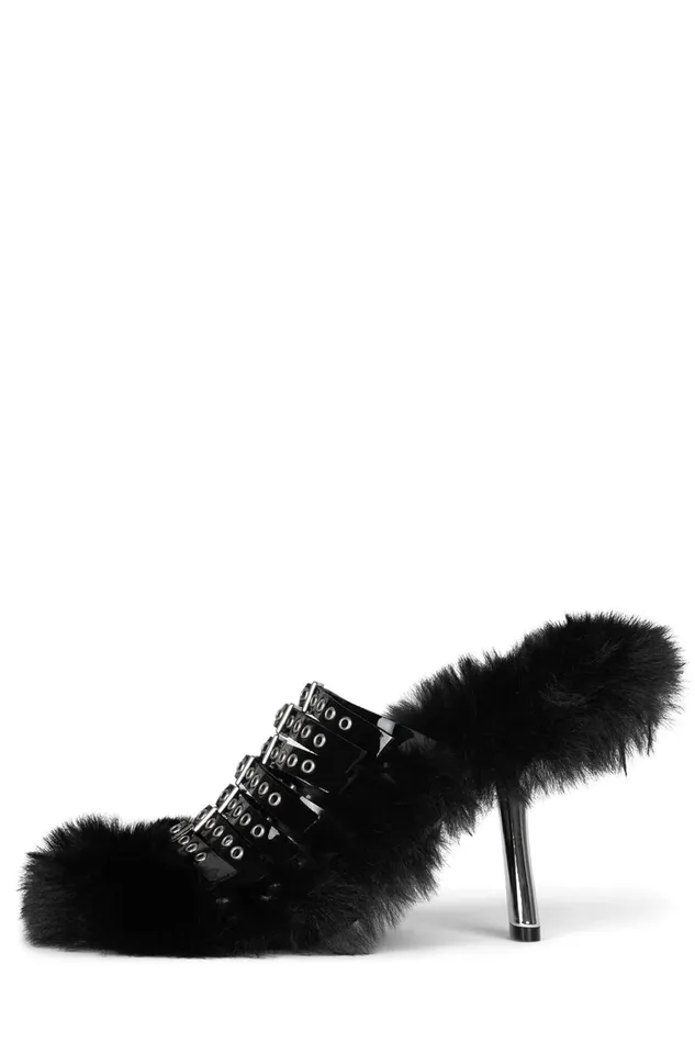 Women Heel Jeffrey Campbell FUZZOUT Black Silver