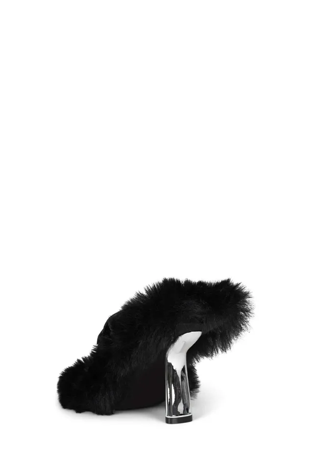 Women Heel Jeffrey Campbell FUZZOUT Black Silver