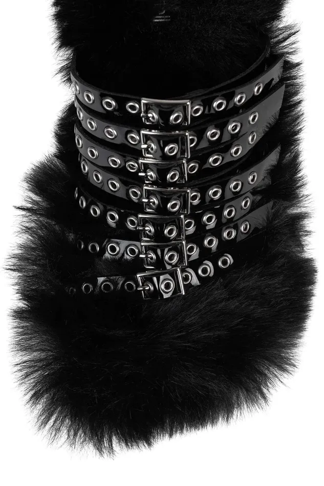 Women Heel Jeffrey Campbell FUZZOUT Black Silver