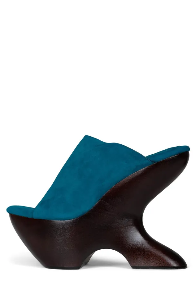 Women Heel Jeffrey Campbell GIAH2 Teal Suede Brown