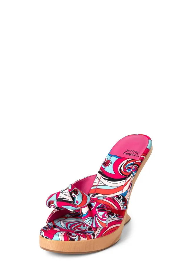 Women Heel Jeffrey Campbell TEASING Fuchsia Blue Multi