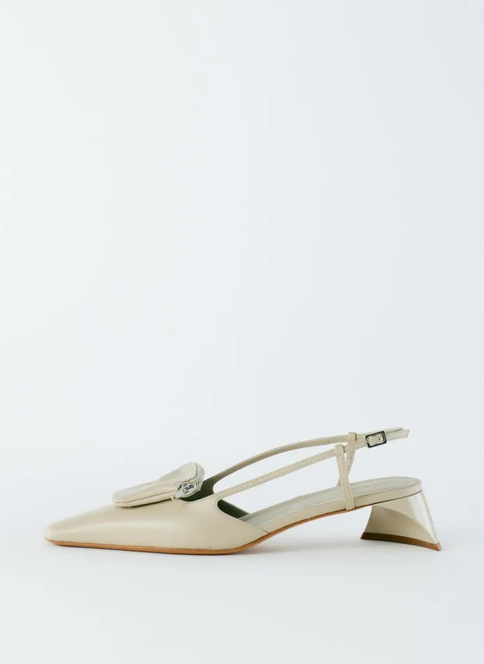 Women Heels Tibi Victor Slingback Warm Grey