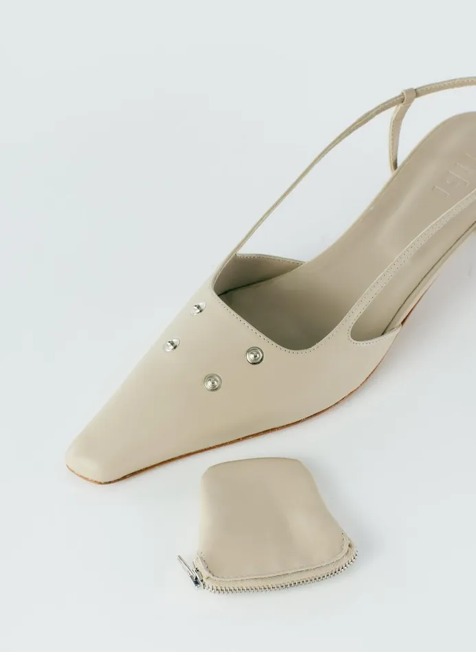 Women Heels Tibi Victor Slingback Warm Grey