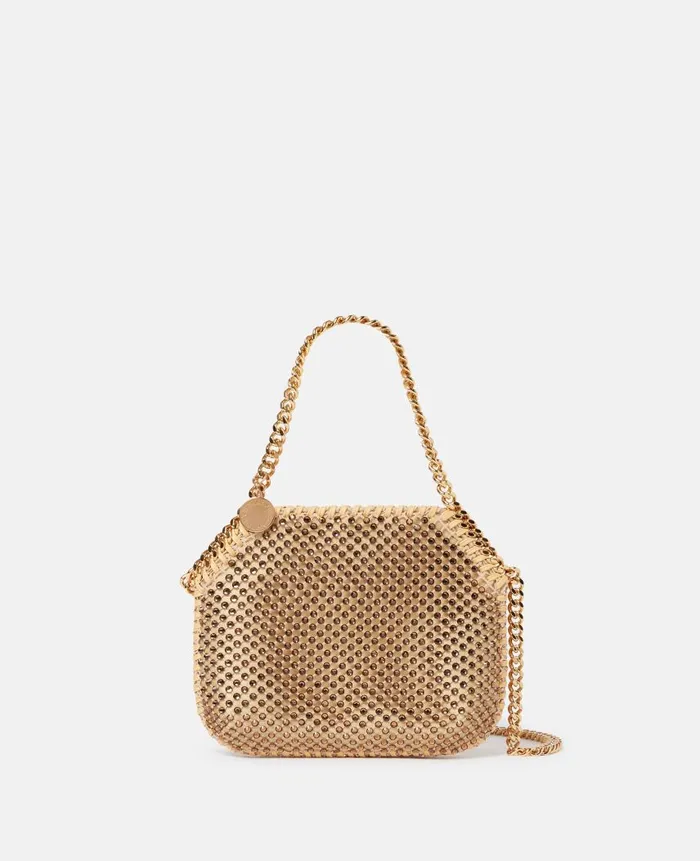Women Iconic Falabella Stella McCartney Falabella Crystal Mesh Mini Tote Bag Fawn Women Iconic Falabella Stella McCartney Falabella Crystal Mesh Mini Tote Bag Fawn