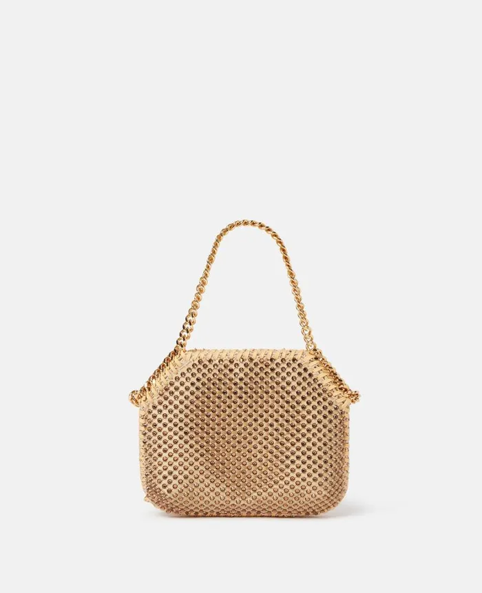 Women Iconic Falabella Stella McCartney Falabella Crystal Mesh Mini Tote Bag Fawn