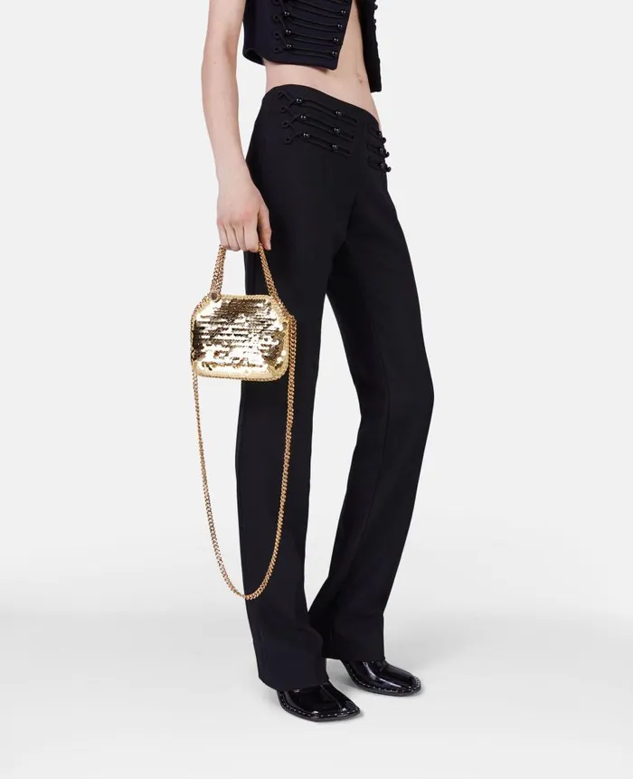 Women Iconic Falabella Stella McCartney Falabella Oversized Sequin Mini Tote Bag Gold