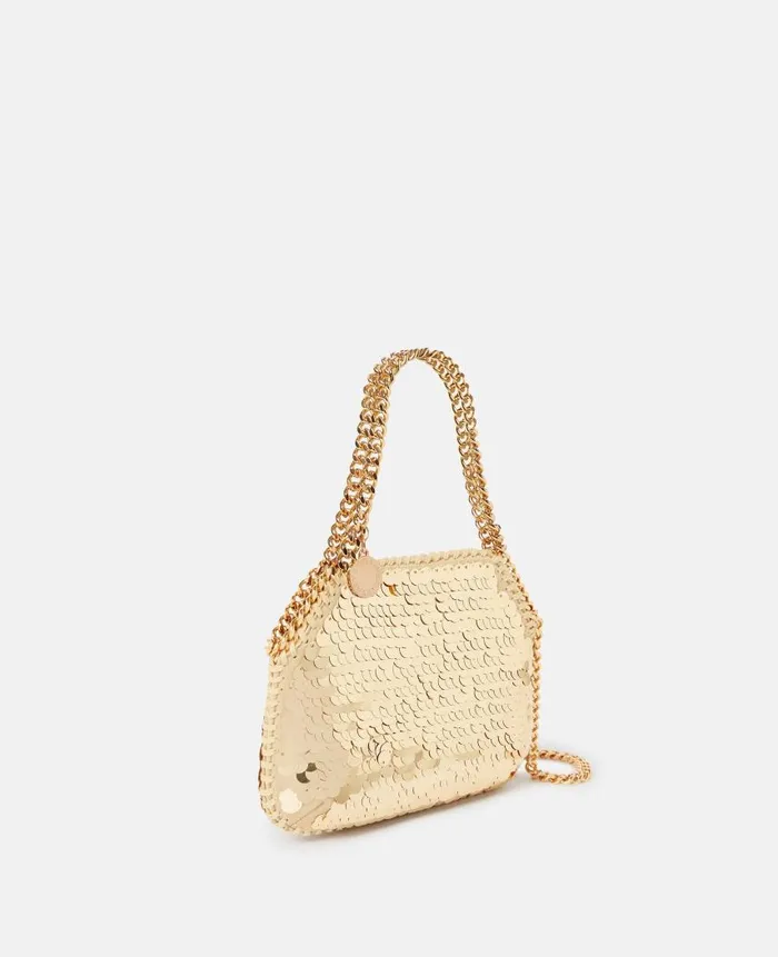 Women Iconic Falabella Stella McCartney Falabella Oversized Sequin Mini Tote Bag Gold