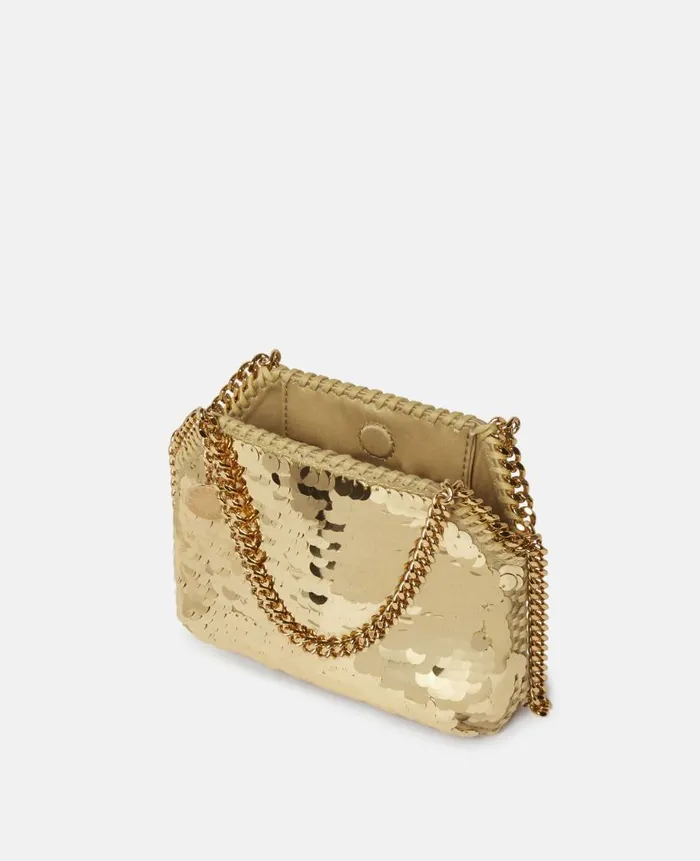 Women Iconic Falabella Stella McCartney Falabella Oversized Sequin Mini Tote Bag Gold