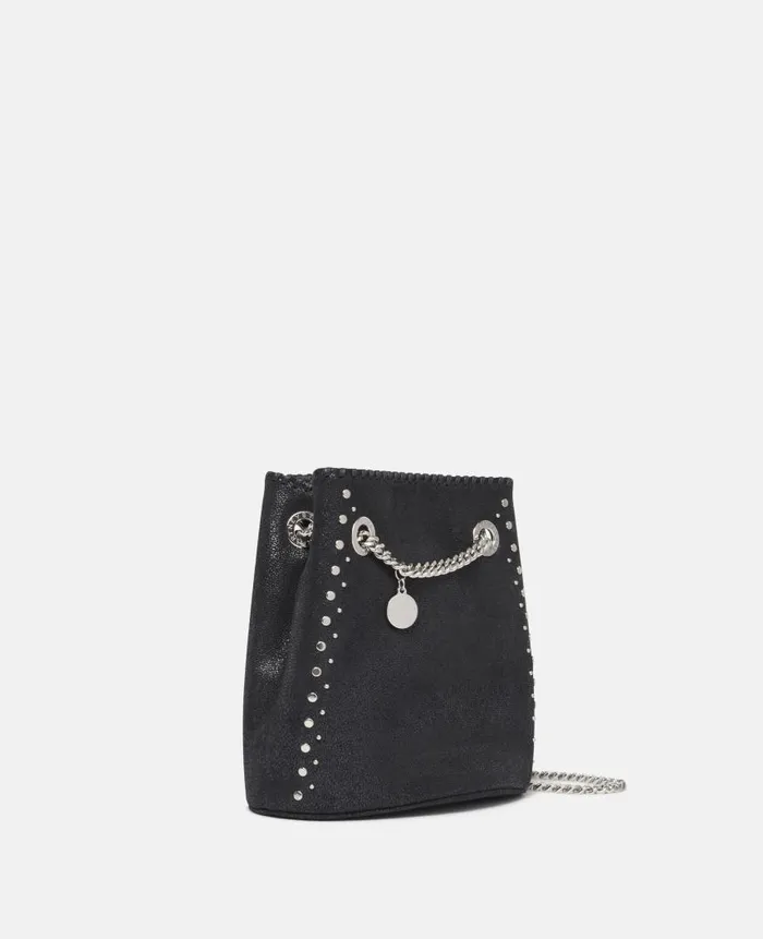 Women Iconic Falabella Stella McCartney Falabella Studded Bucket Bag Pitch Black
