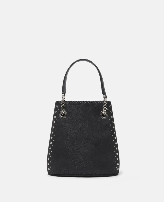 Women Iconic Falabella Stella McCartney Falabella Studded Bucket Bag Pitch Black