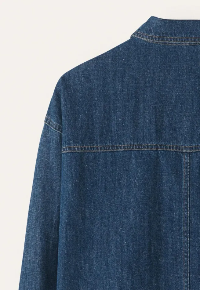 Women Indigo Boxy Jacket Dark Denim Poetry Fashion Jackets and Coats