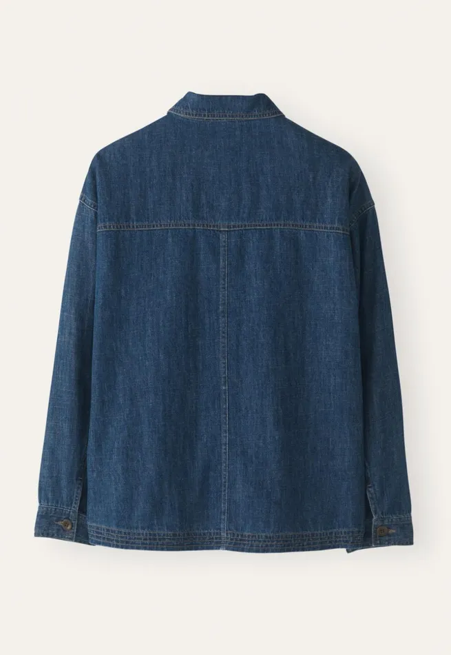 Women Indigo Boxy Jacket Dark Denim Poetry Fashion Jackets and Coats
