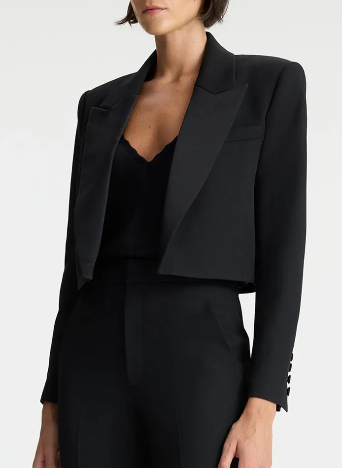 Women Jackets and Coats ALC Anderson Cropped Tuxedo Jacket Black