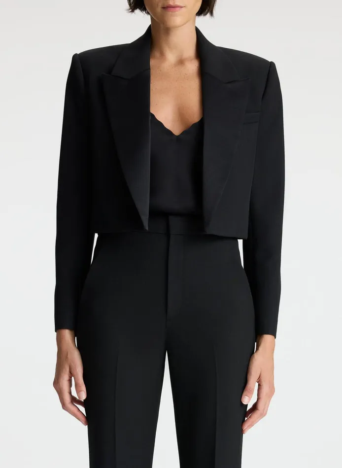 Women Jackets and Coats ALC Anderson Cropped Tuxedo Jacket Black