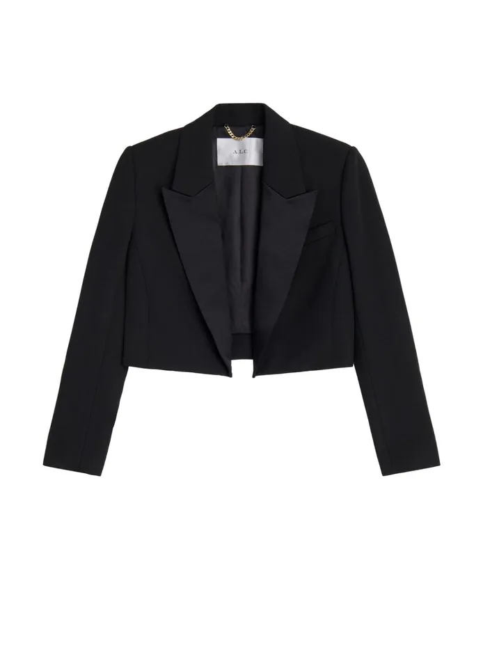 Women Jackets and Coats ALC Anderson Cropped Tuxedo Jacket Black