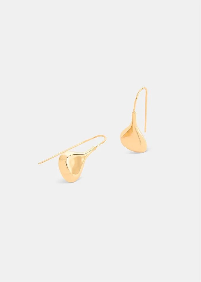 Women Jewellery Whistles Gold Flat Teardrop Wire Earring