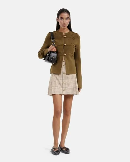 Women Jumpers and Cardigans The Kooples Khaki OfficerStyle Cardigan Kaki