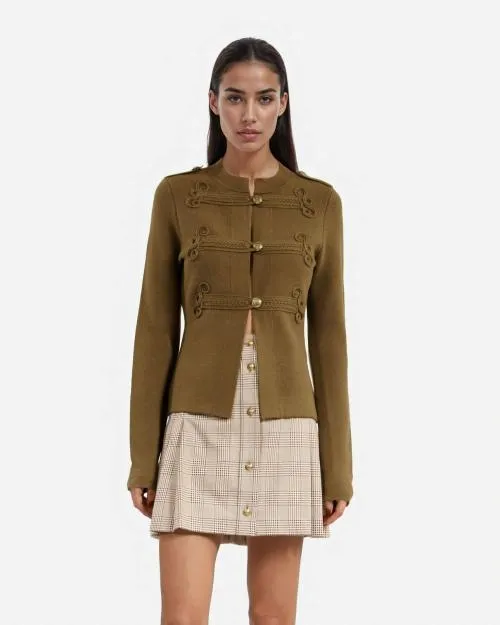 Women Jumpers and Cardigans The Kooples Khaki OfficerStyle Cardigan Kaki