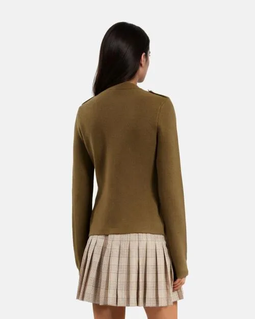 Women Jumpers and Cardigans The Kooples Khaki OfficerStyle Cardigan Kaki