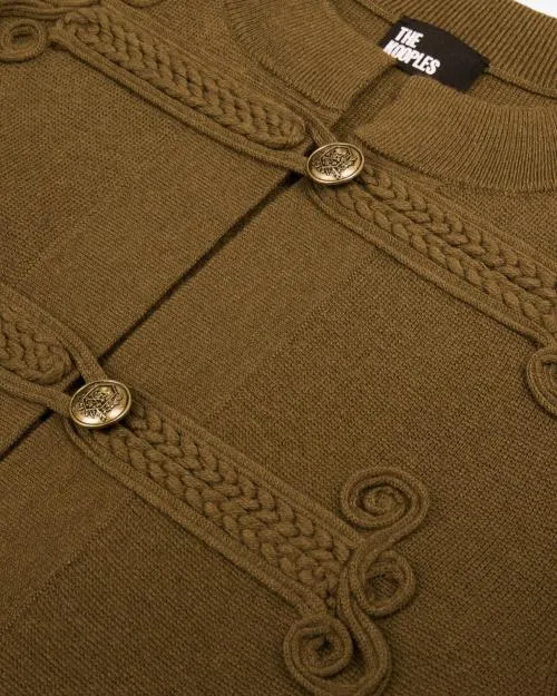 Women Jumpers and Cardigans The Kooples Khaki OfficerStyle Cardigan Kaki
