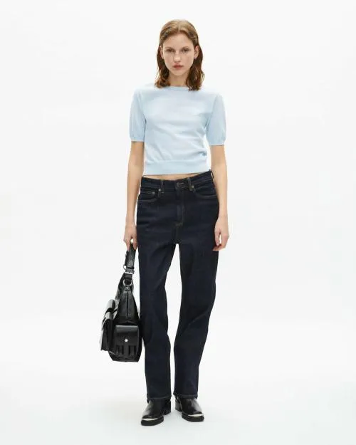 Women Jumpers and Cardigans The Kooples Light Blue ShortSleeved Sweater Baby Blue