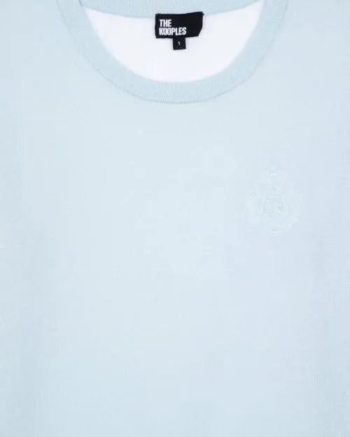 Women Jumpers and Cardigans The Kooples Light Blue ShortSleeved Sweater Baby Blue
