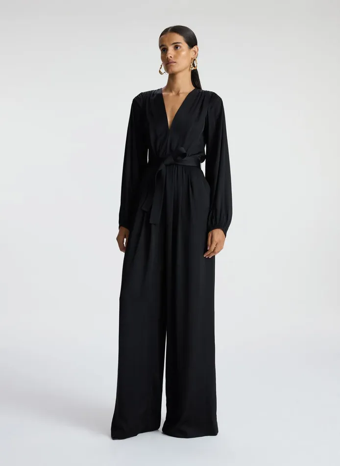 Women Jumpsuits ALC Imogen Satin Jumpsuit Black