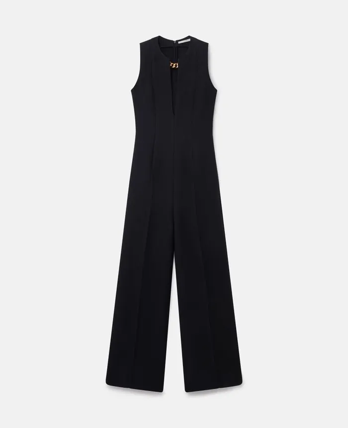 Women Jumpsuits Stella McCartney ChainEmbellished OpenBack Jumpsuit Midnight Black Women Jumpsuits Stella McCartney ChainEmbellished OpenBack Jumpsuit Midnight Black