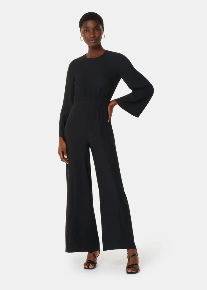 Women Jumpsuits Whistles Black Bonnie Gathered Jumpsuit