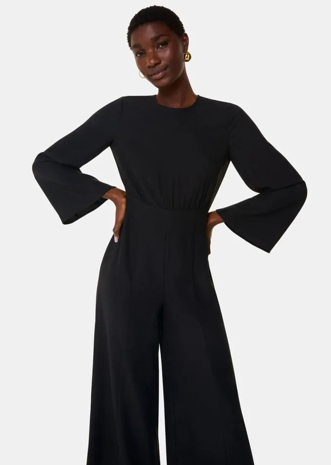 Women Jumpsuits Whistles Black Bonnie Gathered Jumpsuit