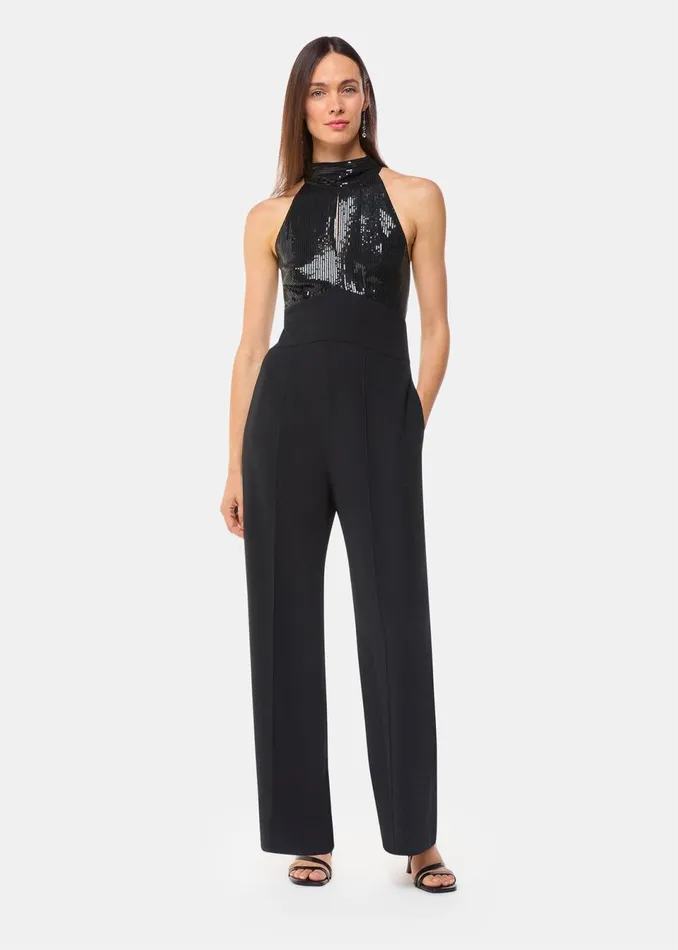 Women Jumpsuits Whistles Black Leah Sequin Bodice Jumpsuit