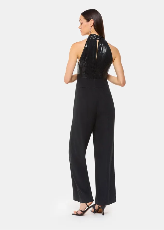 Women Jumpsuits Whistles Black Leah Sequin Bodice Jumpsuit