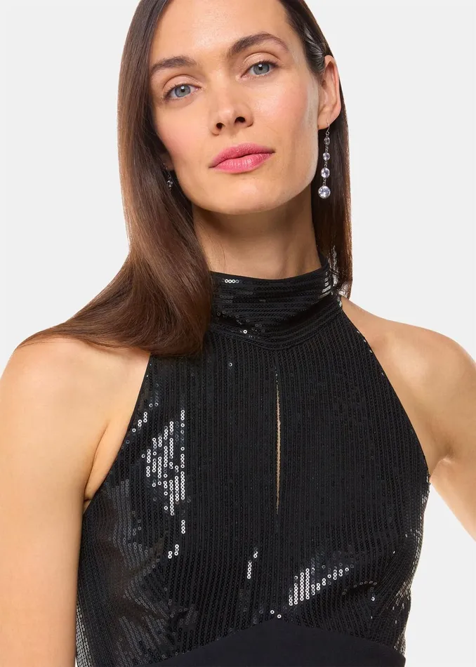 Women Jumpsuits Whistles Black Leah Sequin Bodice Jumpsuit