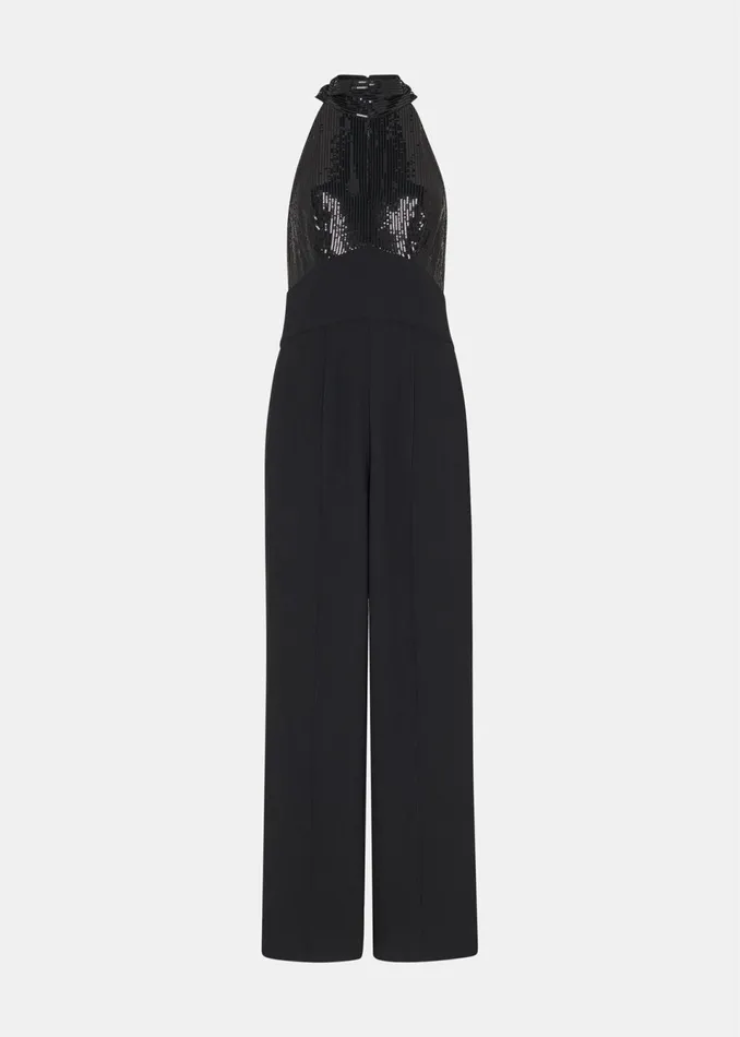 Women Jumpsuits Whistles Black Leah Sequin Bodice Jumpsuit