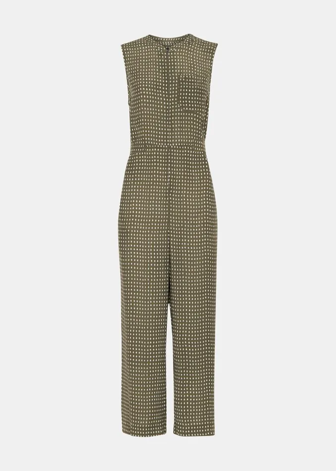 Women Jumpsuits Whistles Khaki Oval Spot Josie Jumpsuit