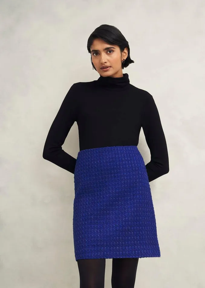 Women Khloe Skirt With Wool Cobalt Hobbs Skirts