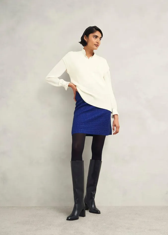 Women Khloe Skirt With Wool Cobalt Hobbs Skirts