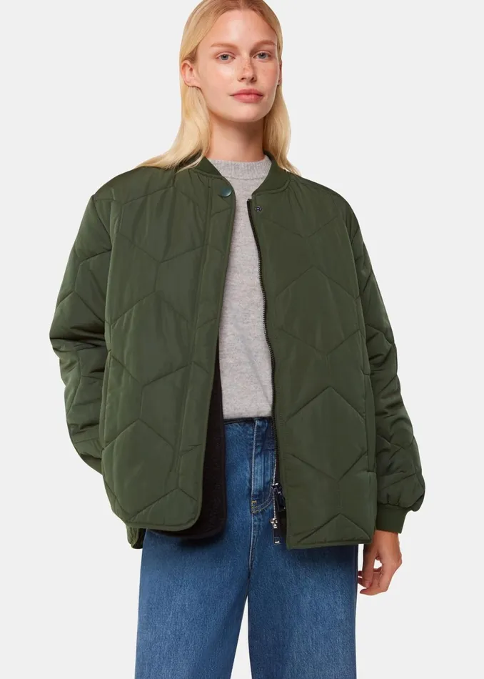 WomenKids Coats and Jackets Whistles Khaki Ida Short Quilted Coat
