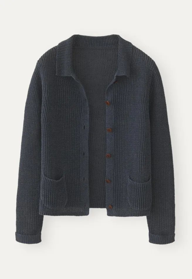 Women Knitted Jacket Petrol Grey Poetry Fashion Cardigans