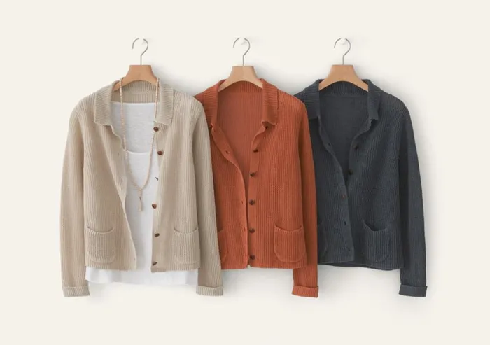 Women Knitted Jacket Petrol Grey Poetry Fashion Cardigans