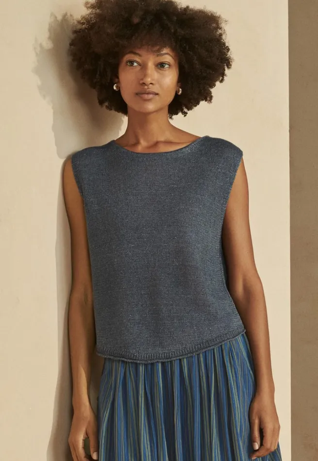 Women Knitted Top Petrol Grey Poetry Fashion Sweaters