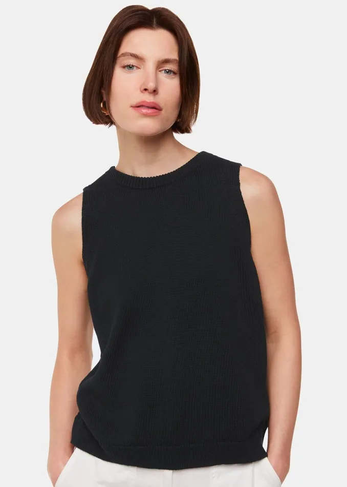 Women Knitwear and Cashmere Whistles Black Twist Back Detail Tank