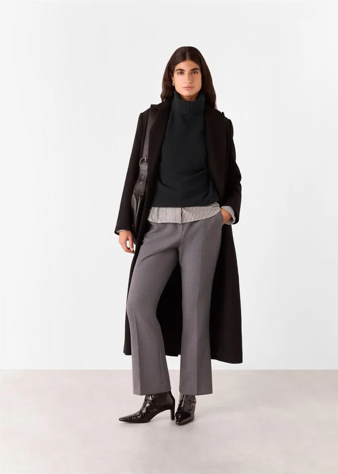 Women Knitwear and Cashmere Whistles Black Wool Split Back Roll Neck