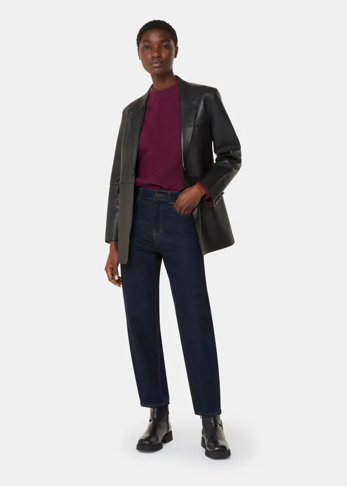 Women Knitwear and Cashmere Whistles Burgundy Wool Mix Side Split Knit