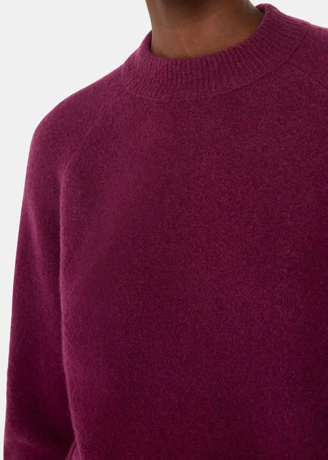 Women Knitwear and Cashmere Whistles Burgundy Wool Mix Side Split Knit