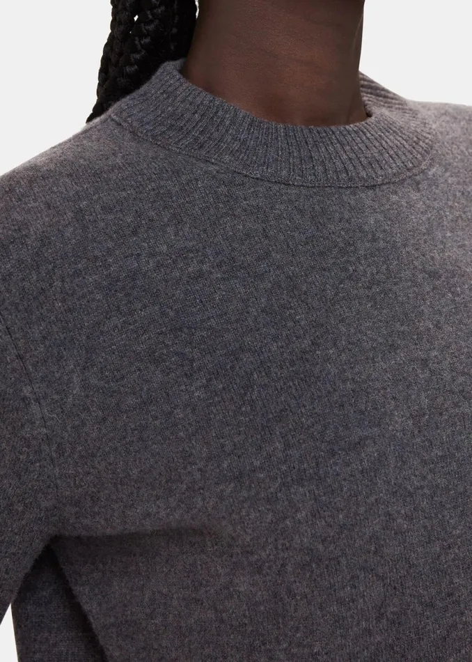 Women Knitwear and Cashmere Whistles Dark Grey Wool Cropped Sweater