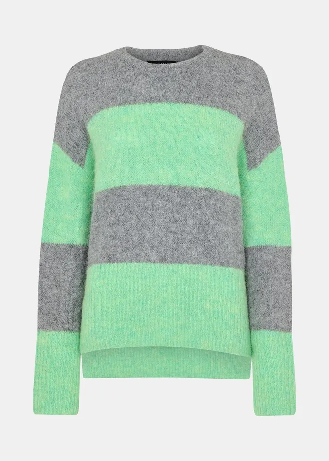 Women Knitwear and Cashmere Whistles Green Alpaca Mix Stripe Knit